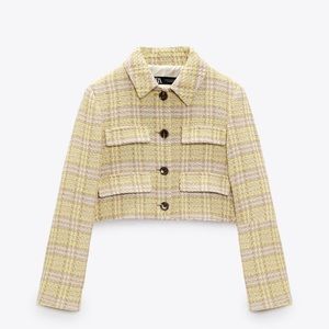 Zara textured crop Blazer